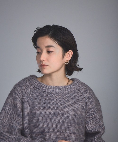 NOMINE（ノミネ）の「【展開店舗限定】ミックスヤーンボリュームスリーブニット（ニット/セーター・レディース・グレイッシュブルー/マスタード/ブラック・フリー）」の2枚目の写真