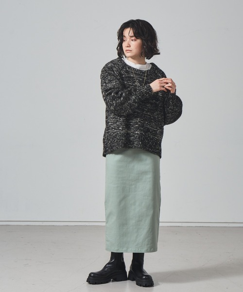 NOMINE（ノミネ）の「【展開店舗限定】ミックスヤーンボリュームスリーブニット（ニット/セーター・レディース・グレイッシュブルー/マスタード/ブラック・フリー）」の7枚目の写真