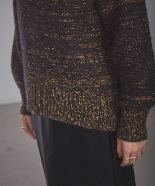 NOMINE（ノミネ）の「【展開店舗限定】ミックスヤーンボリュームスリーブニット（ニット/セーター・レディース・グレイッシュブルー/マスタード/ブラック・フリー）」の20枚目の写真