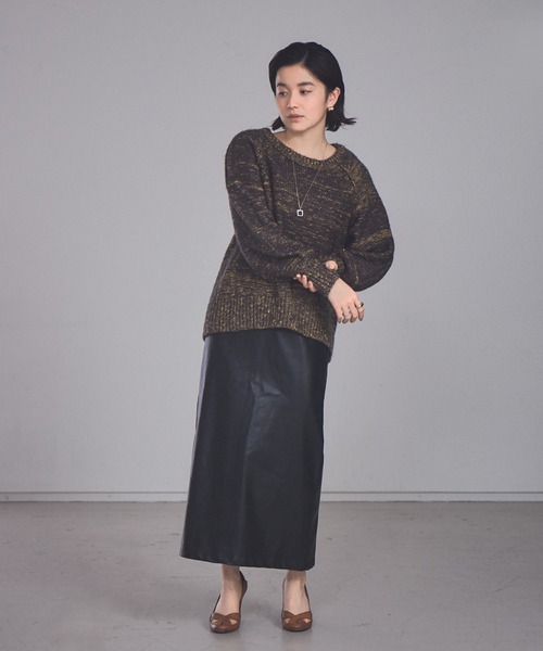 NOMINE（ノミネ）の「【展開店舗限定】ミックスヤーンボリュームスリーブニット（ニット/セーター・レディース・グレイッシュブルー/マスタード/ブラック・フリー）」の18枚目の写真