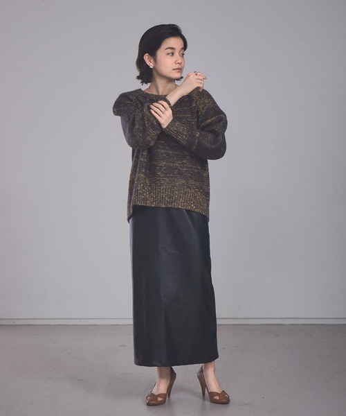 NOMINE（ノミネ）の「【展開店舗限定】ミックスヤーンボリュームスリーブニット（ニット/セーター・レディース・グレイッシュブルー/マスタード/ブラック・フリー）」の13枚目の写真