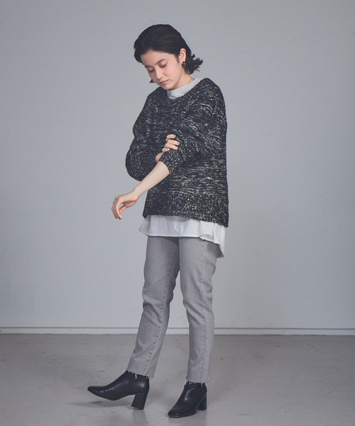 NOMINE（ノミネ）の「【展開店舗限定】ミックスヤーンボリュームスリーブニット（ニット/セーター・レディース・グレイッシュブルー/マスタード/ブラック・フリー）」の22枚目の写真