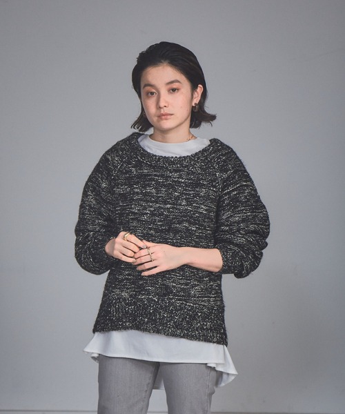 NOMINE（ノミネ）の「【展開店舗限定】ミックスヤーンボリュームスリーブニット（ニット/セーター・レディース・グレイッシュブルー/マスタード/ブラック・フリー）」の14枚目の写真