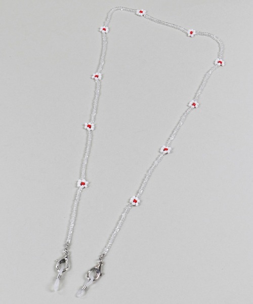 SPINNS(スピンズ)の「フラワーデザイン ビーズマスクチェーン(ネックレス・レディース・ホワイト・ONESIZE)」の3枚目の写真