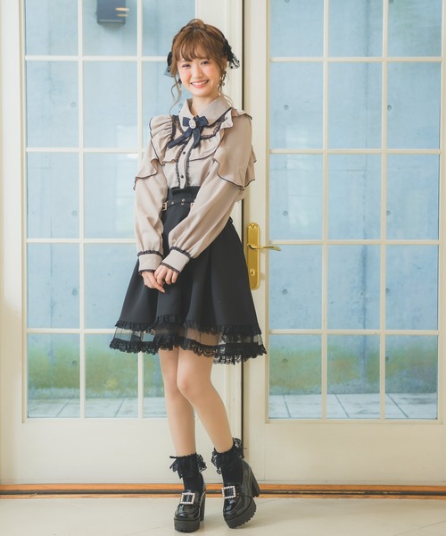 ROJITA（ロジータ）の「スクエアラッフル切替ブラウス（シャツ/ブラウス・レディース・ピンク/ブラック/ベージュ・FREE）」の12枚目の写真