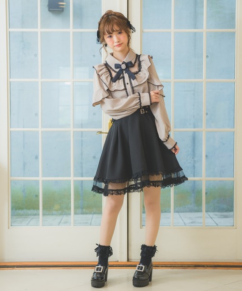 ROJITA（ロジータ）の「スクエアラッフル切替ブラウス（シャツ/ブラウス・レディース・ピンク/ブラック/ベージュ・FREE）」の13枚目の写真