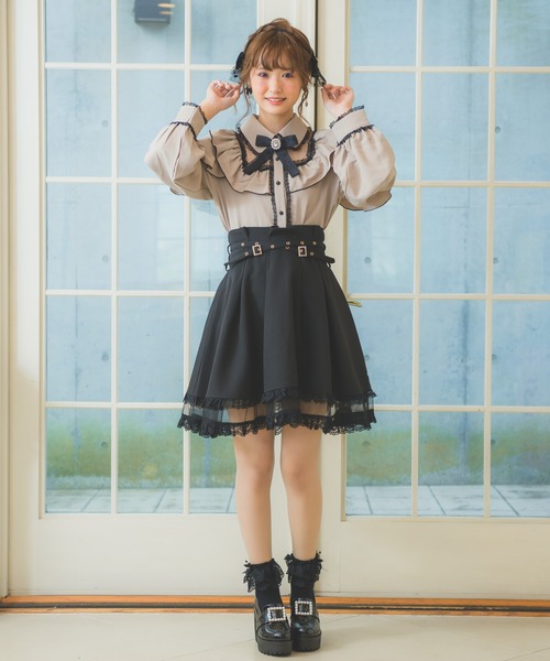 ROJITA（ロジータ）の「スクエアラッフル切替ブラウス（シャツ/ブラウス・レディース・ピンク/ブラック/ベージュ・FREE）」の14枚目の写真