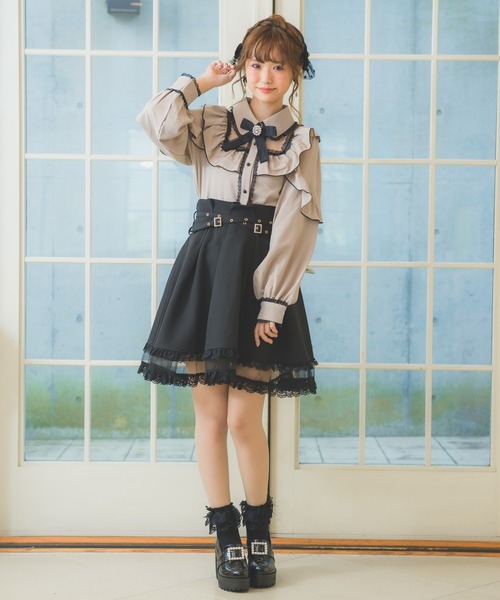 ROJITA（ロジータ）の「スクエアラッフル切替ブラウス（シャツ/ブラウス・レディース・ピンク/ブラック/ベージュ・FREE）」の15枚目の写真