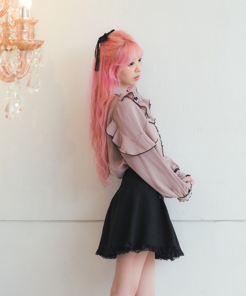 ROJITA（ロジータ）の「スクエアラッフル切替ブラウス（シャツ/ブラウス・レディース・ピンク/ブラック/ベージュ・FREE）」の16枚目の写真