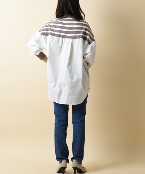 INTERPLANET（インタープラネット）の「ボーダーベスト切替ニットシャツ（シャツ/ブラウス・レディース・グレー/ブラック・FREE）」の19枚目の写真