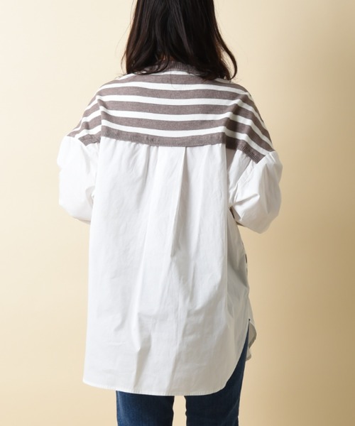 INTERPLANET（インタープラネット）の「ボーダーベスト切替ニットシャツ（シャツ/ブラウス・レディース・グレー/ブラック・FREE）」の15枚目の写真