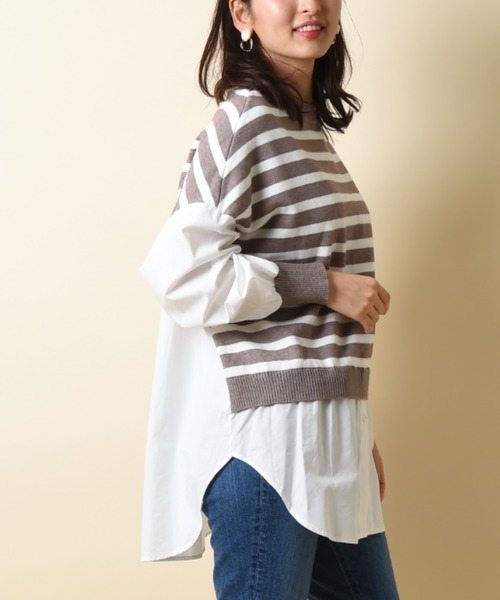 INTERPLANET（インタープラネット）の「ボーダーベスト切替ニットシャツ（シャツ/ブラウス・レディース・グレー/ブラック・FREE）」の16枚目の写真