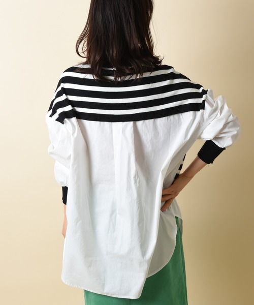 INTERPLANET（インタープラネット）の「ボーダーベスト切替ニットシャツ（シャツ/ブラウス・レディース・グレー/ブラック・FREE）」の7枚目の写真