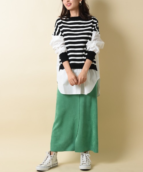 INTERPLANET（インタープラネット）の「ボーダーベスト切替ニットシャツ（シャツ/ブラウス・レディース・グレー/ブラック・FREE）」の9枚目の写真