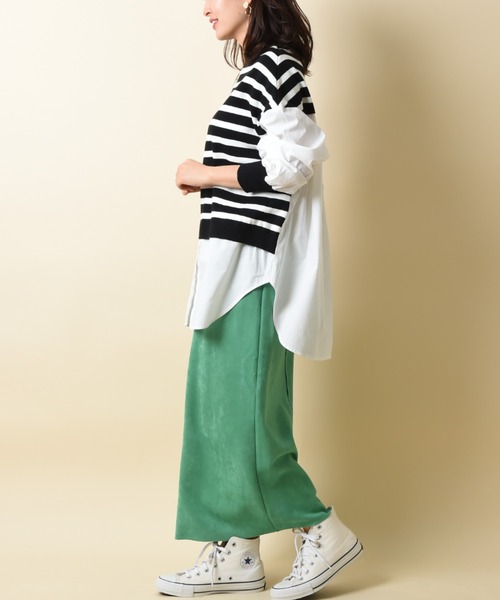 INTERPLANET（インタープラネット）の「ボーダーベスト切替ニットシャツ（シャツ/ブラウス・レディース・グレー/ブラック・FREE）」の10枚目の写真