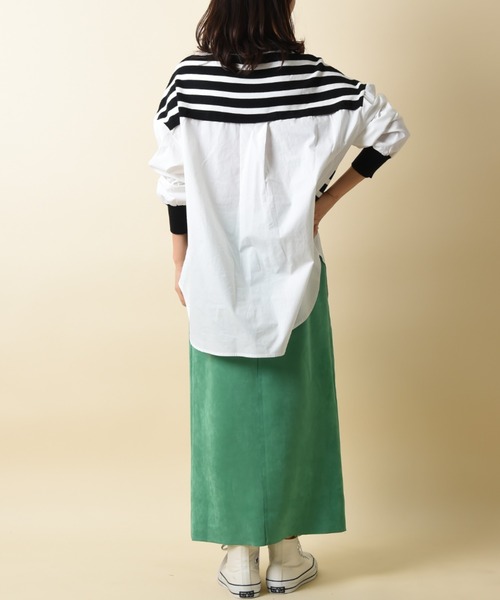 INTERPLANET（インタープラネット）の「ボーダーベスト切替ニットシャツ（シャツ/ブラウス・レディース・グレー/ブラック・FREE）」の11枚目の写真