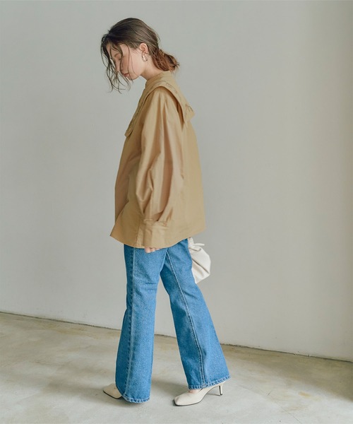 titivate（ティティベイト）の「刺繍つけ襟付ﾌﾞﾗｳｽ（シャツ/ブラウス・レディース・ネイビー/オフホワイト/ベージュ・L/S/M）」の13枚目の写真