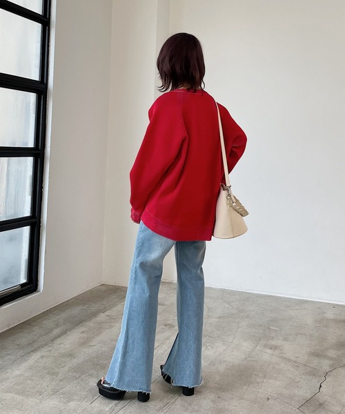 PAGEBOY（ページボーイ）の「フロントスリットジーンズ2（デニムパンツ・レディース・インディゴブルー/サックスブルー/ホワイト/ブラック系その他/ブラック/ネイビー・26inch/28inch/27inch/25inch/24inch）」の16枚目の写真