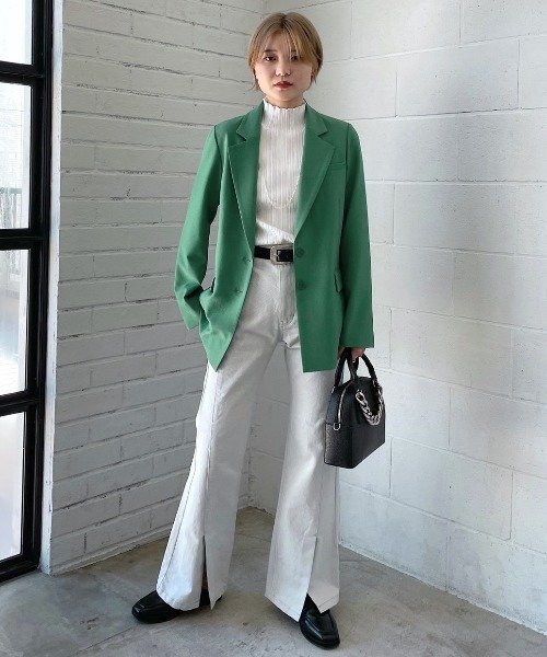 PAGEBOY（ページボーイ）の「フロントスリットジーンズ2（デニムパンツ・レディース・インディゴブルー/サックスブルー/ホワイト/ブラック系その他/ブラック/ネイビー・26inch/28inch/27inch/25inch/24inch）」の11枚目の写真