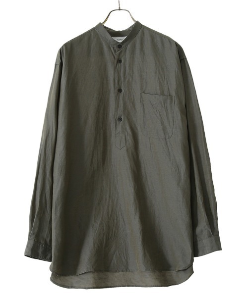 美品 marka マーカ リネン キュプラ スキッパーシャツ 2 カーキ marka｜《手洗い可》コットンスキッパーシャツ
