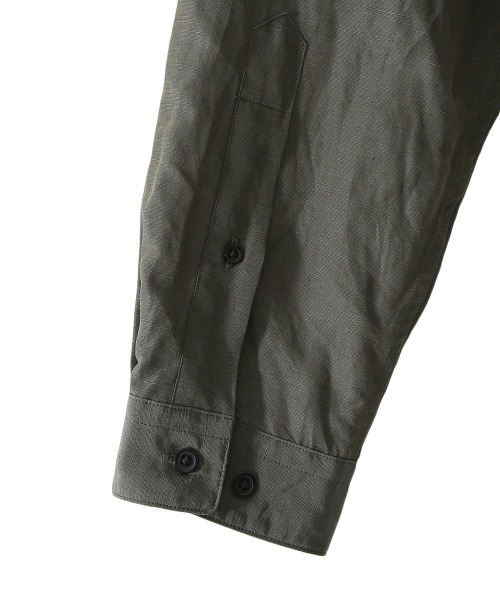 marka（マーカ）の「marka / マーカ：BAND COLLAR SHIRT P.O - CUPRO LINEN COTTON CLOTH -：M22A-17SH02C[COR]（シャツ/ブラウス・メンズ・チャコールグレー/オリーブ・1/2/3）」の17枚目の写真
