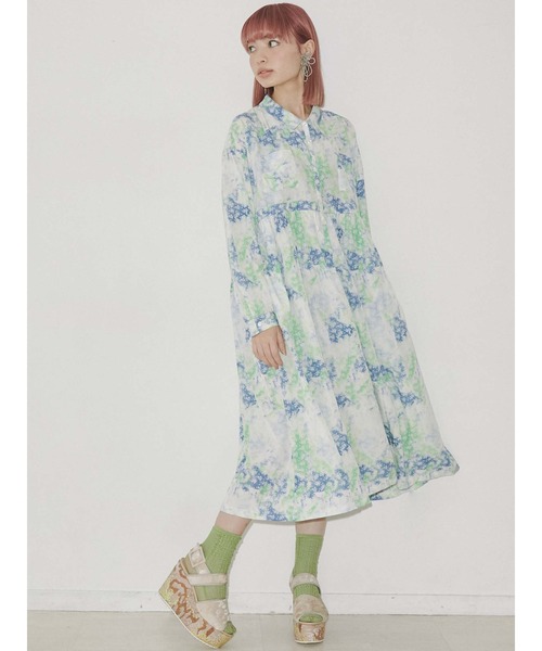 merry jenny（メリージェニー）の「fog flowerシャツワンピース（ワンピース・レディース・ブルー/ピンク・FREE）」の14枚目の写真