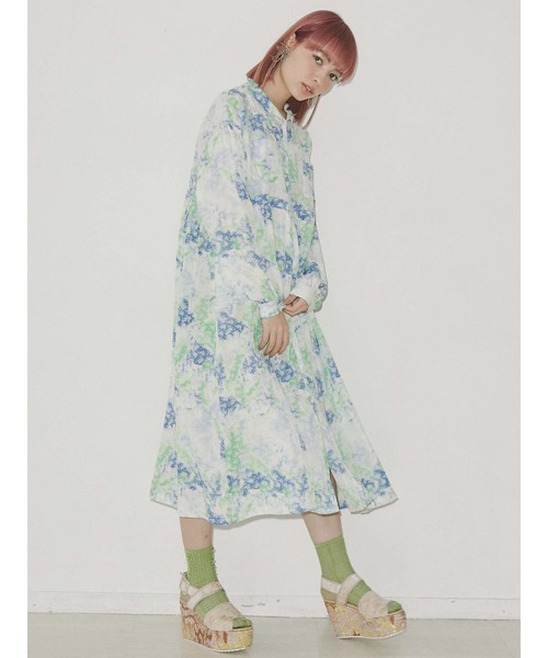 merry jenny（メリージェニー）の「fog flowerシャツワンピース（ワンピース・レディース・ブルー/ピンク・FREE）」の16枚目の写真