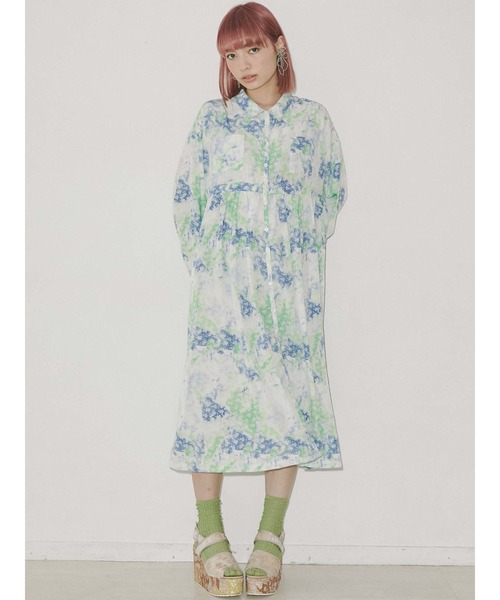 merry jenny（メリージェニー）の「fog flowerシャツワンピース（ワンピース・レディース・ブルー/ピンク・FREE）」の17枚目の写真