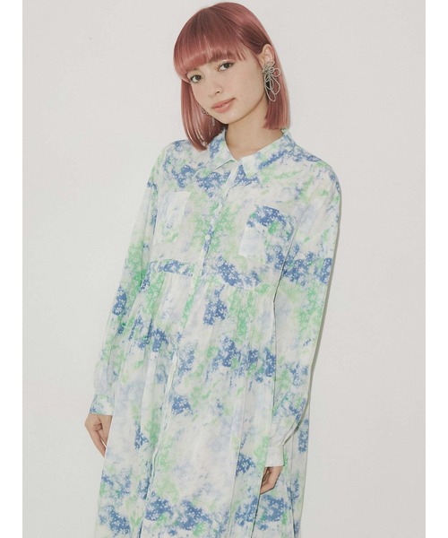 merry jenny（メリージェニー）の「fog flowerシャツワンピース（ワンピース・レディース・ブルー/ピンク・FREE）」の18枚目の写真