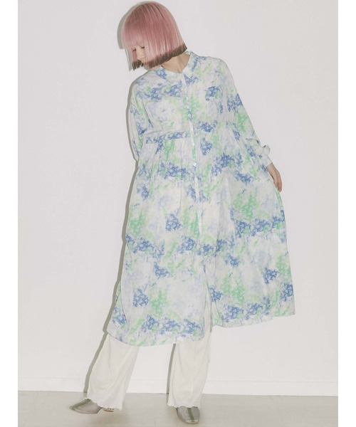 merry jenny（メリージェニー）の「fog flowerシャツワンピース（ワンピース・レディース・ブルー/ピンク・FREE）」の5枚目の写真