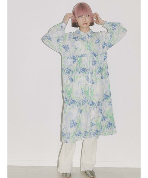 merry jenny（メリージェニー）の「fog flowerシャツワンピース（ワンピース・レディース・ブルー/ピンク・FREE）」の9枚目の写真