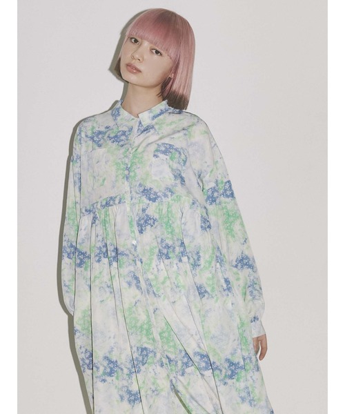 merry jenny（メリージェニー）の「fog flowerシャツワンピース（ワンピース・レディース・ブルー/ピンク・FREE）」の6枚目の写真