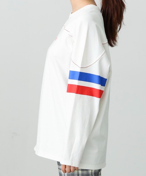 MILKFED.（ミルクフェド）の「APPLE PRINTED FOOTBALL TEE（Tシャツ/カットソー・レディース・ネイビー/ホワイト・ONE SIZE）」の12枚目の写真