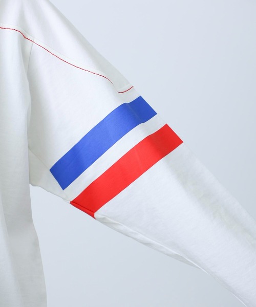 MILKFED.（ミルクフェド）の「APPLE PRINTED FOOTBALL TEE（Tシャツ/カットソー・レディース・ネイビー/ホワイト・ONE SIZE）」の4枚目の写真