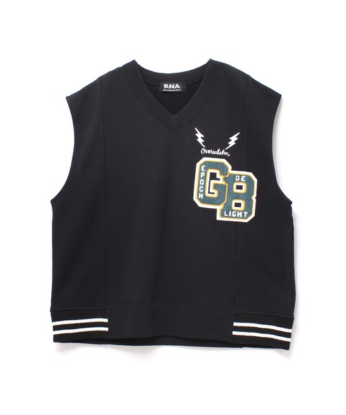 RNA（アールエヌエー）の「M1798 レタードBIGベスト（ベスト・レディース・ブラック/ネイビー/レッド・MEDIUM）」の2枚目の写真