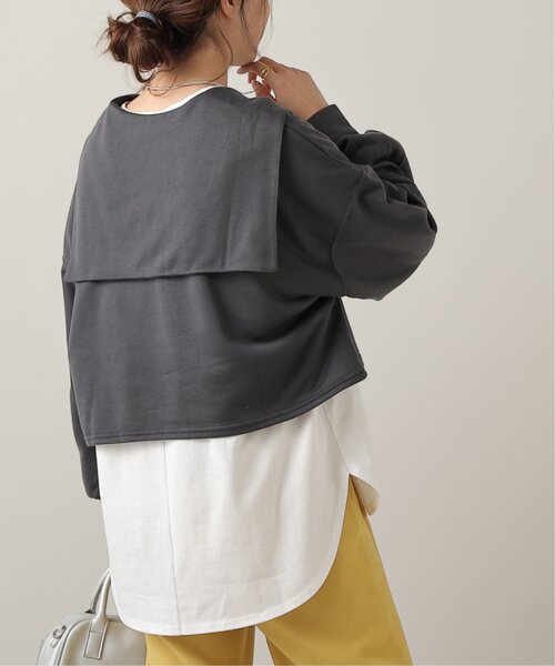 frames RAY CASSIN（フレームスレイカズン）の「TC裏毛セーラーカラープルオーバー（パーカー・レディース・チャコールグレー/ミント/キナリ・FREE）」の5枚目の写真