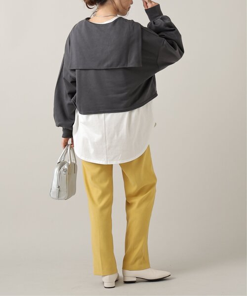 frames RAY CASSIN（フレームスレイカズン）の「TC裏毛セーラーカラープルオーバー（パーカー・レディース・チャコールグレー/ミント/キナリ・FREE）」の7枚目の写真