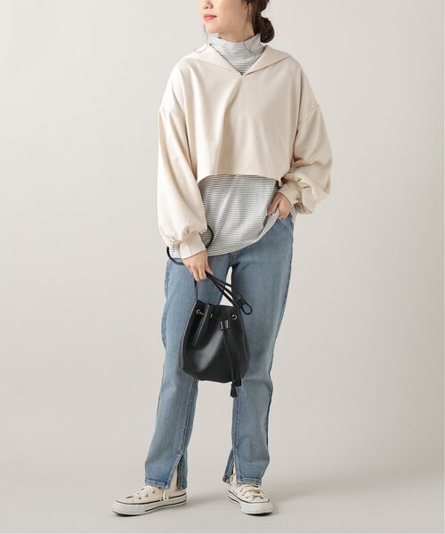 frames RAY CASSIN（フレームスレイカズン）の「TC裏毛セーラーカラープルオーバー（パーカー・レディース・チャコールグレー/ミント/キナリ・FREE）」の11枚目の写真