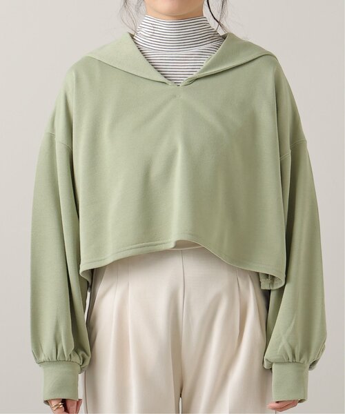 frames RAY CASSIN（フレームスレイカズン）の「TC裏毛セーラーカラープルオーバー（パーカー・レディース・チャコールグレー/ミント/キナリ・FREE）」の15枚目の写真