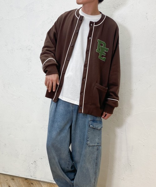 PairPair（ペアペア）の「サガラ刺繍裏起毛カーディガン(ユニセックス)（カーディガン/ボレロ・レディース・ダークブラウン/ネイビー/オートミール・FREE）」の2枚目の写真