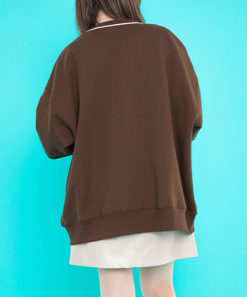 PairPair（ペアペア）の「サガラ刺繍裏起毛カーディガン(ユニセックス)（カーディガン/ボレロ・レディース・ダークブラウン/ネイビー/オートミール・FREE）」の9枚目の写真