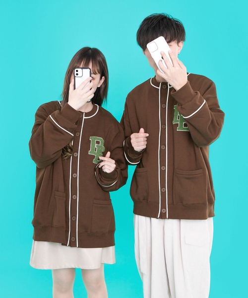 PairPair（ペアペア）の「サガラ刺繍裏起毛カーディガン(ユニセックス)（カーディガン/ボレロ・レディース・ダークブラウン/ネイビー/オートミール・FREE）」の15枚目の写真