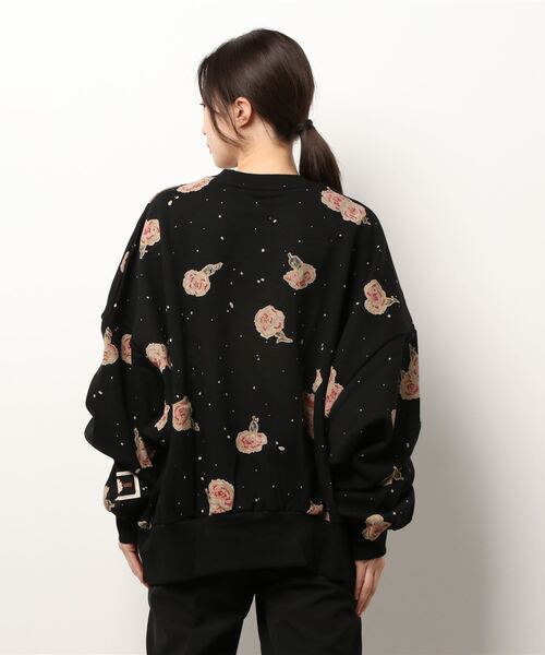 Little sunny bite（リトルサニーバイト）の「little sunny bite と pink house Carnation print sweat top（スウェット・レディース・ブラック/レッド・FREE）」の9枚目の写真