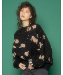 little sunny bite と pink house Carnation print sweat top