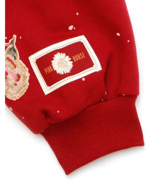 Little sunny bite（リトルサニーバイト）の「little sunny bite と pink house Carnation print sweat top（スウェット・レディース・ブラック/レッド・FREE）」の6枚目の写真