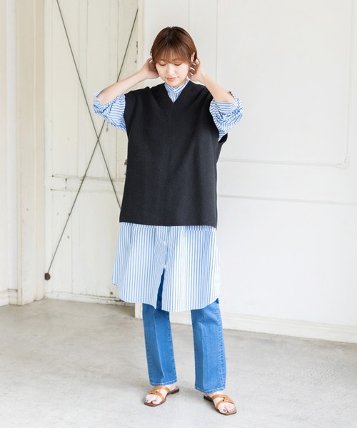 IENA（イエナ）の「コットンナイロン畦Vネックベスト◇（ベスト