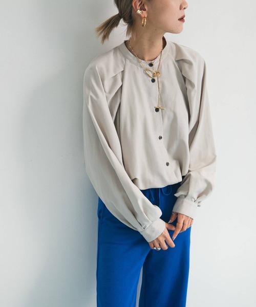 bohmal(ボマール)の「ラグランボリュームスリーブブラウス(シャツ/ブラウス・レディース・アッシュグレー/ブラック/ダークブルー/スモークピンク・FREE)」の22枚目の写真
