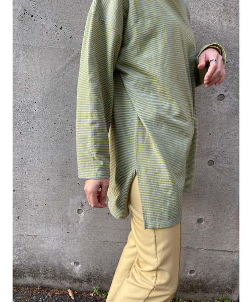 CIAOPANIC（チャオパニック）の「ボーダービッグロンT（Tシャツ/カットソー・レディース・スカイブルー/ピンク/ブルー/アイボリー/ローズ・FREE）」の20枚目の写真