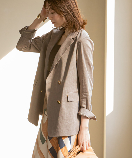 Noble（ノーブル）の「《追加》麻ストレッチダブルブレスト