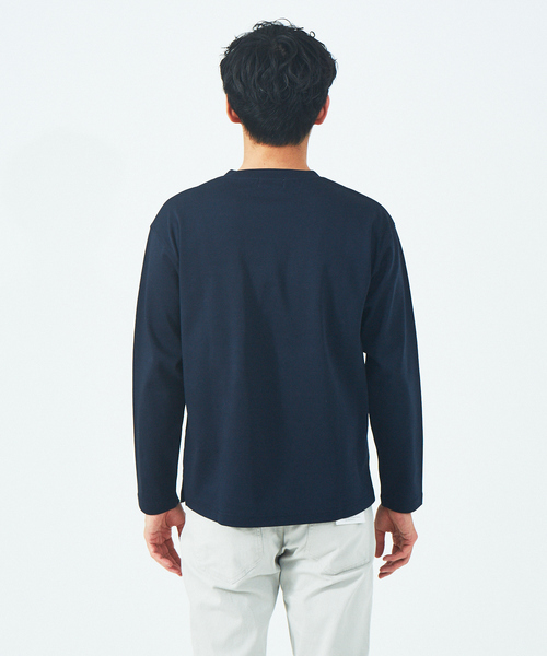 ABAHOUSE GRAY(アバハウスグレイ)の「シルケット ポンチ 長袖 Tシャツ(Tシャツ/カットソー・メンズ・ホワイト/ブラック/ネイビー/モカ/グレイッシュベージュ・46/48)」の8枚目の写真